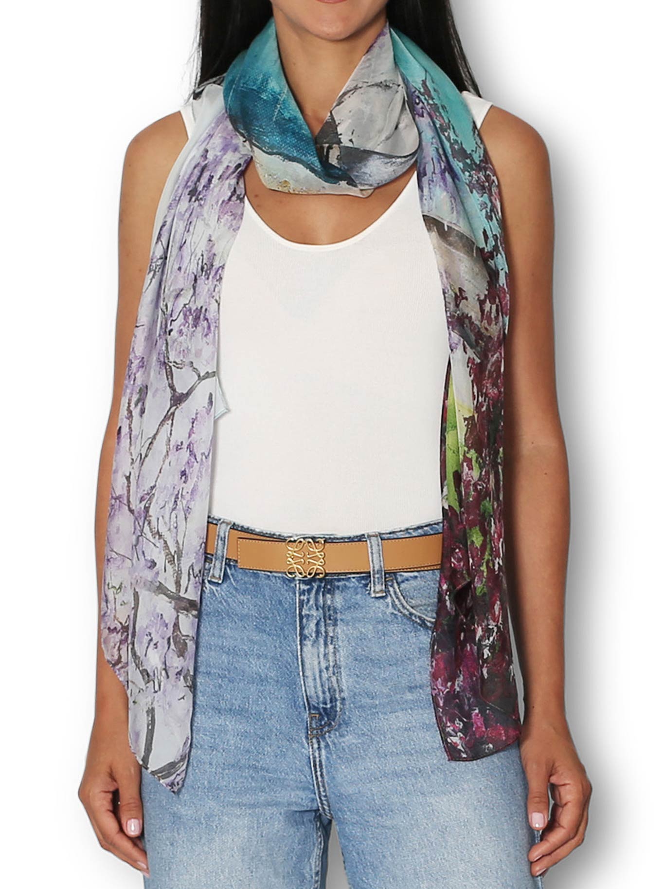 Image of Scarves & Shawls. Product name - The Artists Label Sydney Harbour In Spring Scarf in Print colour by brand - The Artist Label