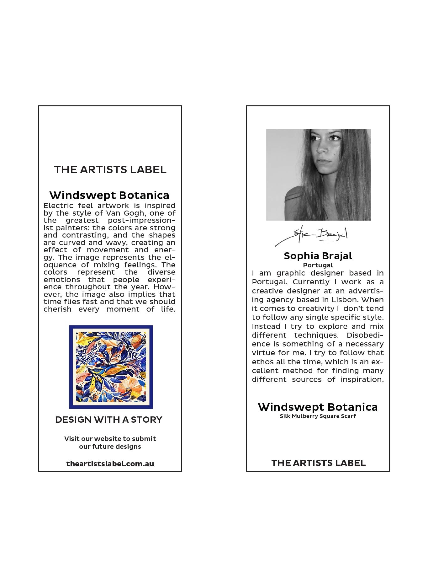 THE ARTIST LABEL WINDSWEPT BOTANICA SILK SQUARE SCARF (Print)