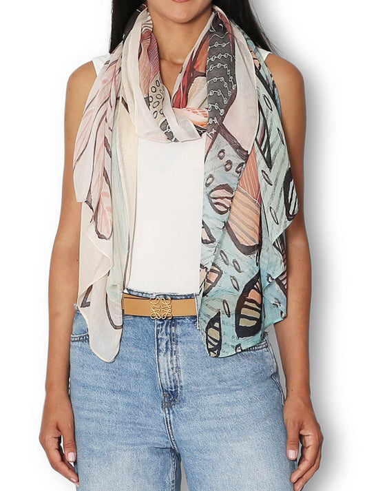 Image of Scarves & Shawls. Productname: The Artist Label Potted Plants Scarf in Print colour by brand - The Artist Label
