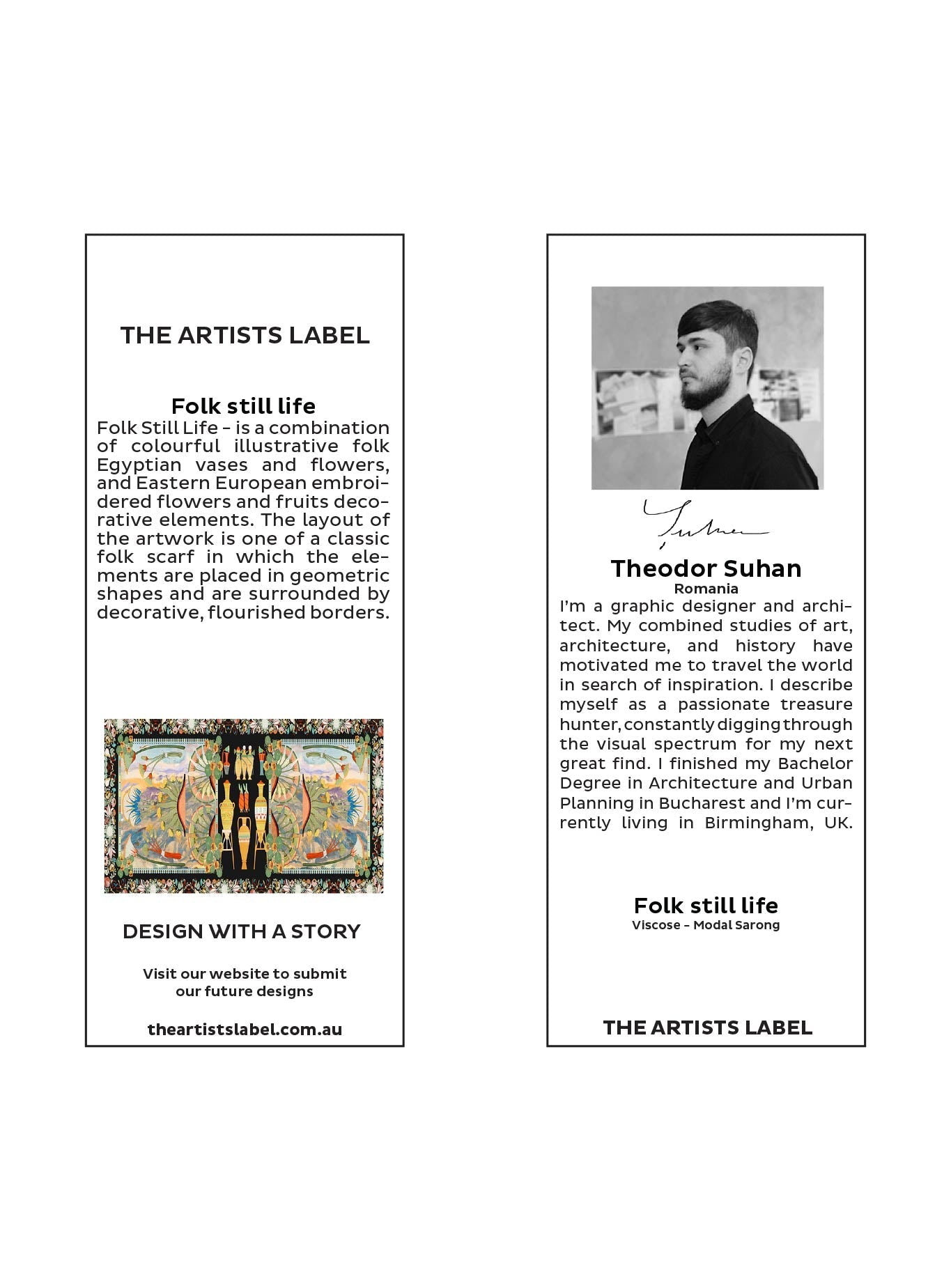 THE ARTISTS LABEL FOLK STILL LIFE SCARF (Print)