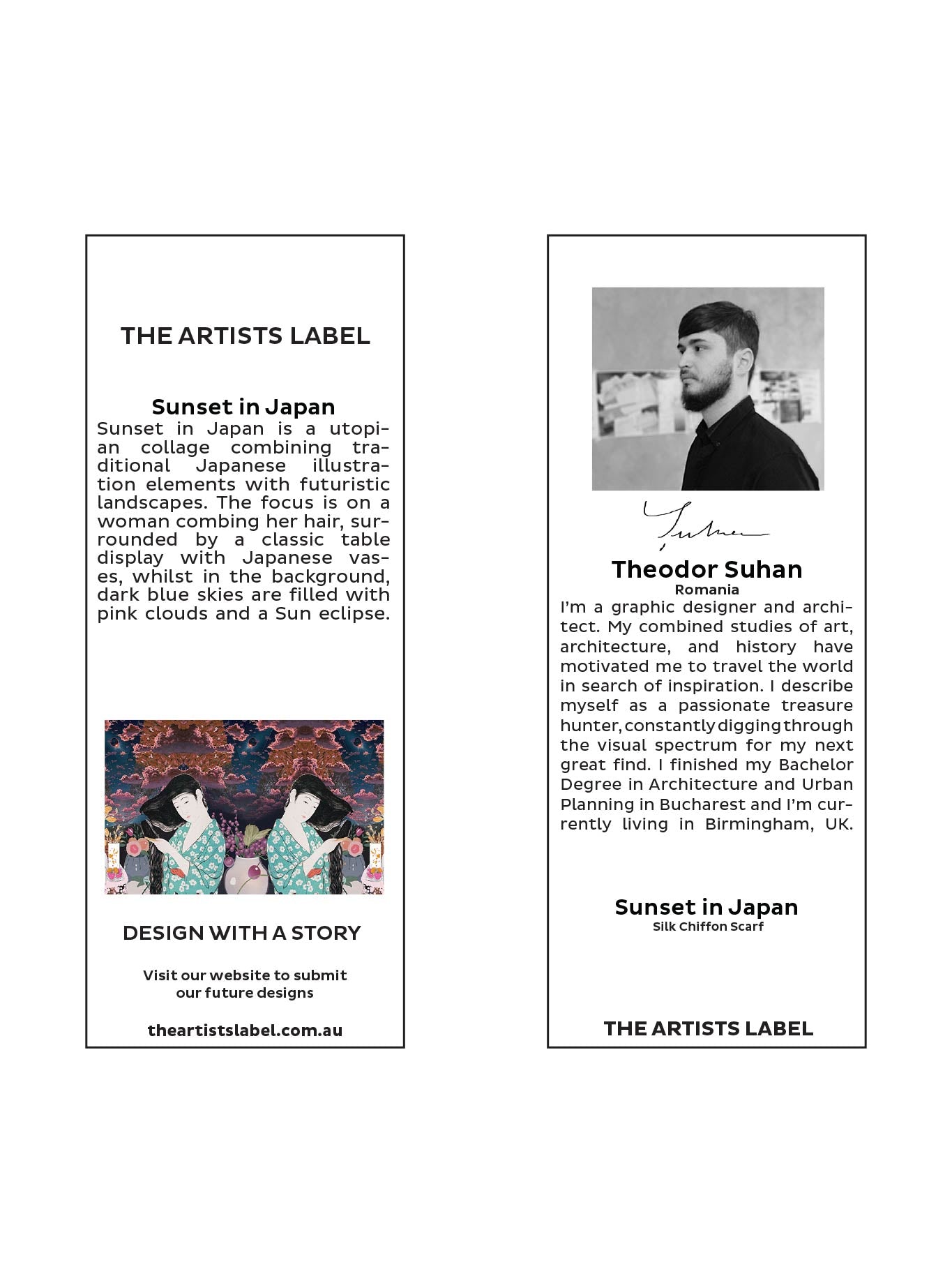 THE ARTISTS LABEL SUNSET IN JAPAN SILK SCARF (Print)