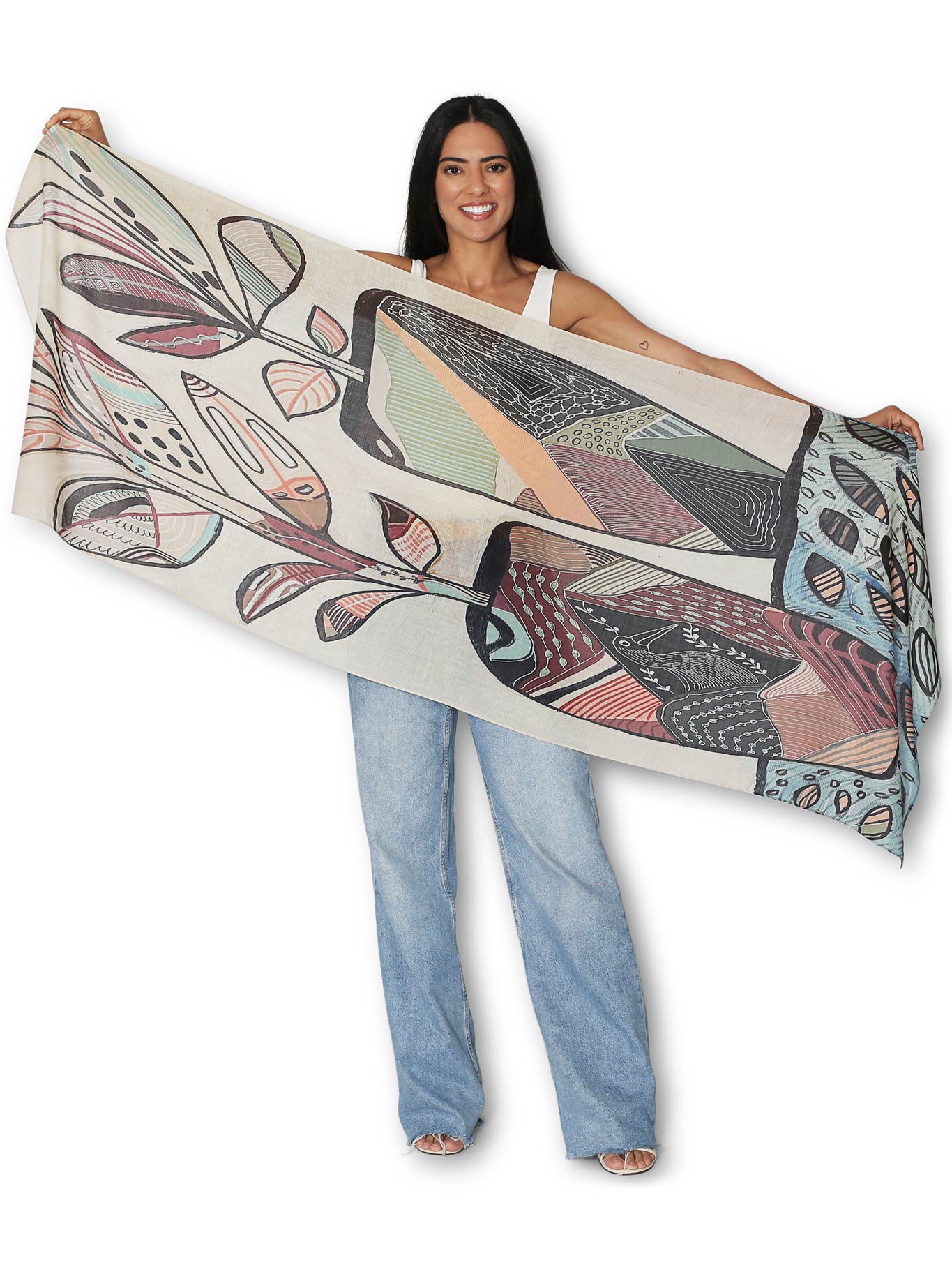 THE ARTISTS LABEL POTTED PLANTS WOOL SCARF (Print)