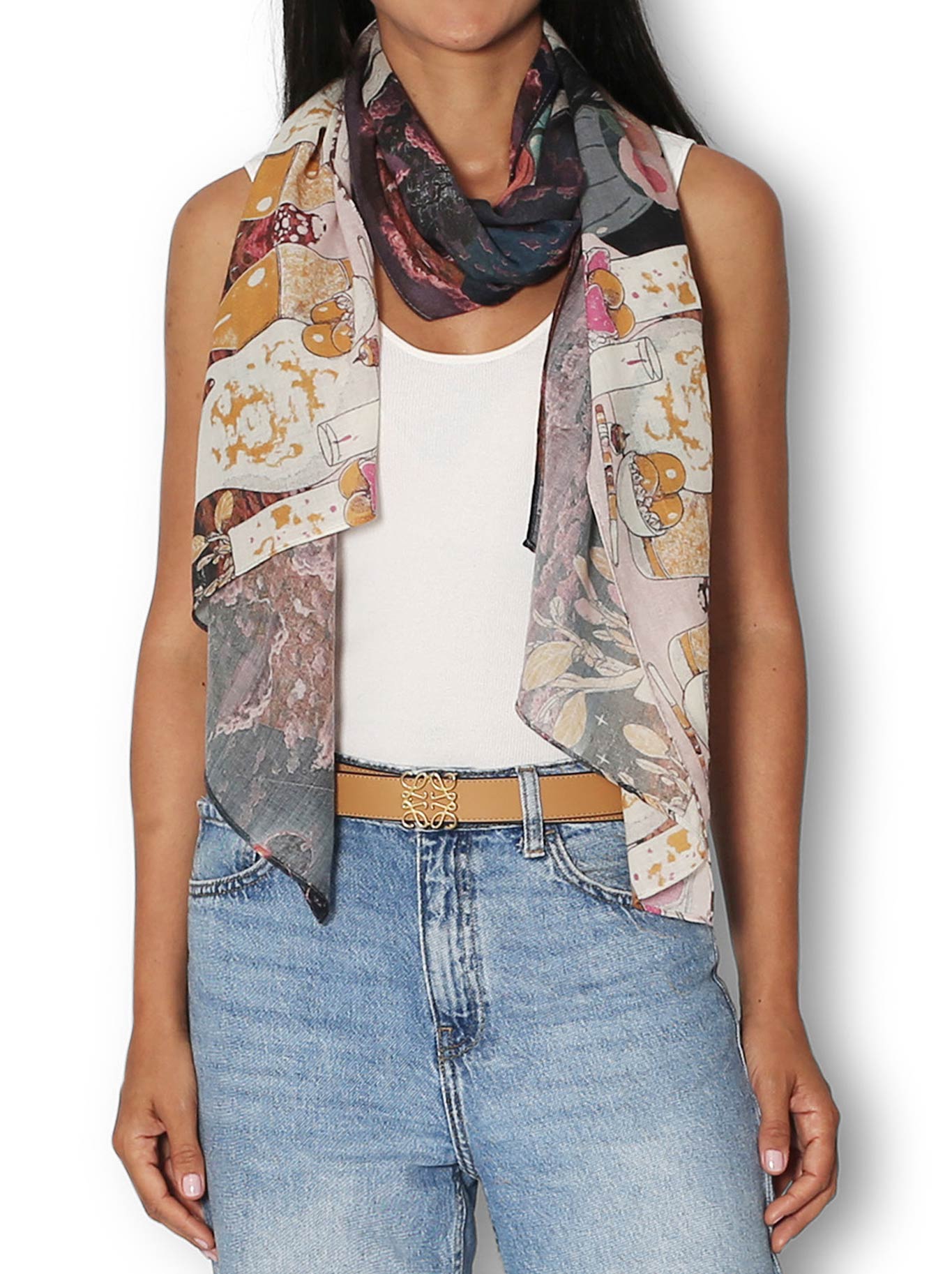 Image of Scarves & Shawls. Productname: The Artists Label Sunset In Japan Wool Scarf in Print colour by brand - The Artist Label