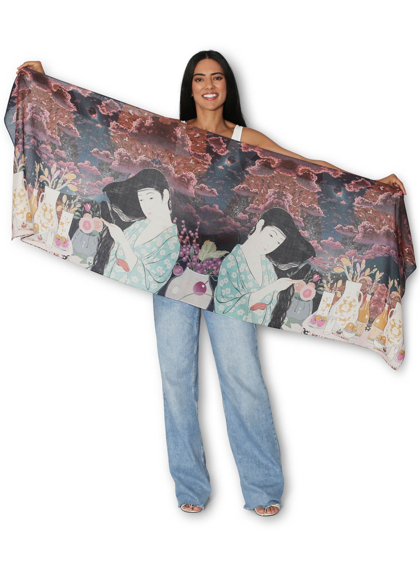 THE ARTISTS LABEL SUNSET IN JAPAN WOOL SCARF (Print)