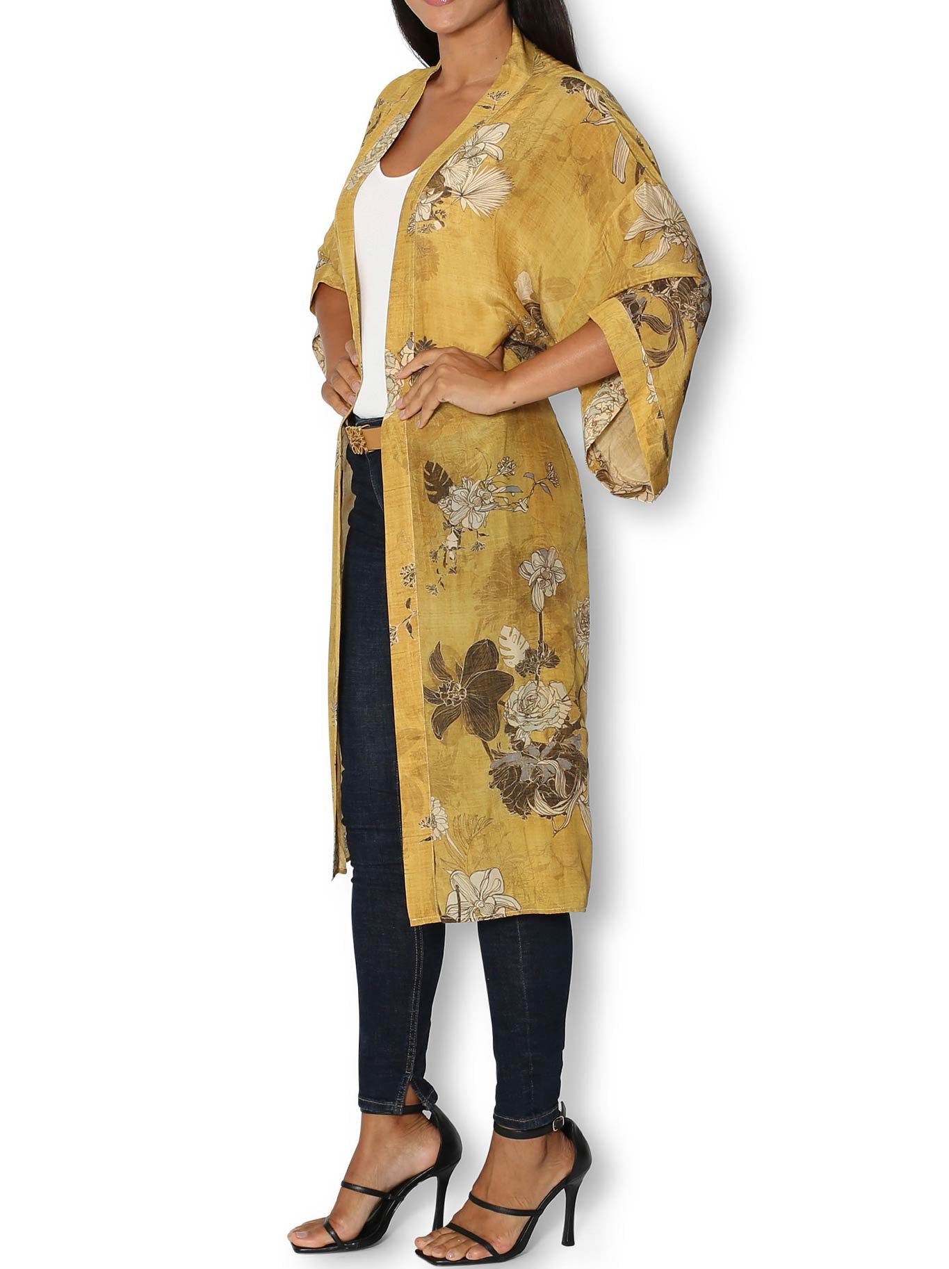 THE ARTISTS LABEL ORIENTE FOULARD LONG SILK KIMONO (Multi)