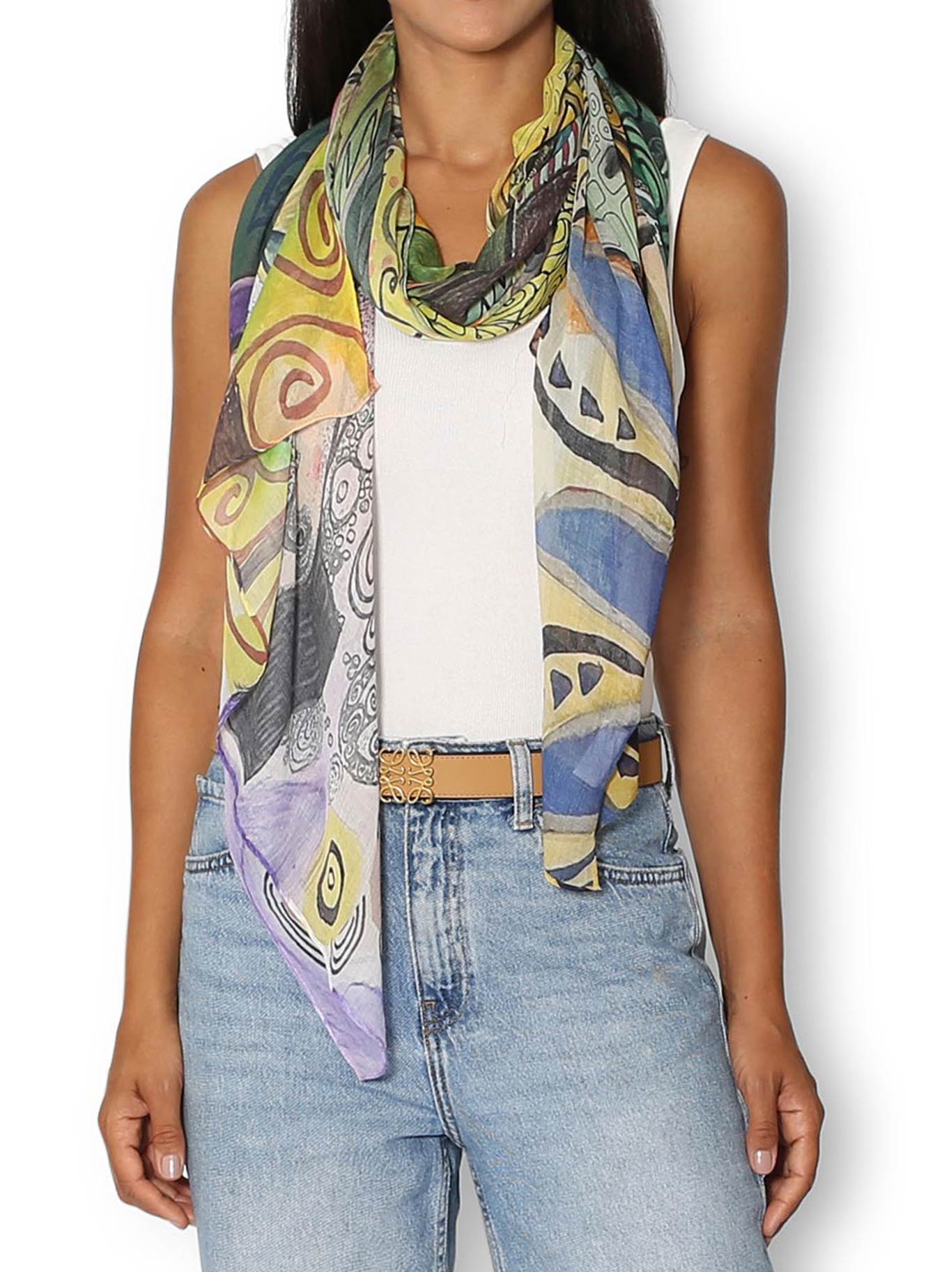 Image of Scarves & Shawls. Product name - The Artists Label Lady Klimt Scarf in Print colour by brand - The Artist Label