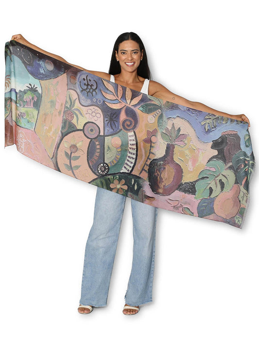 The Artists Label A Day In Tahiti Wool Scarf (Print)