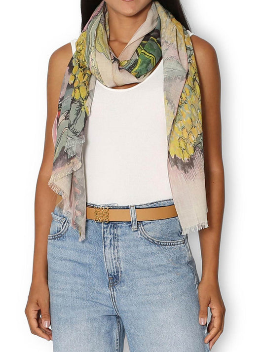 Image of Scarves & Shawls. Product name - The Artists Label Wattle Blossom Wool Scarf in Print colour by brand - The Artist Label