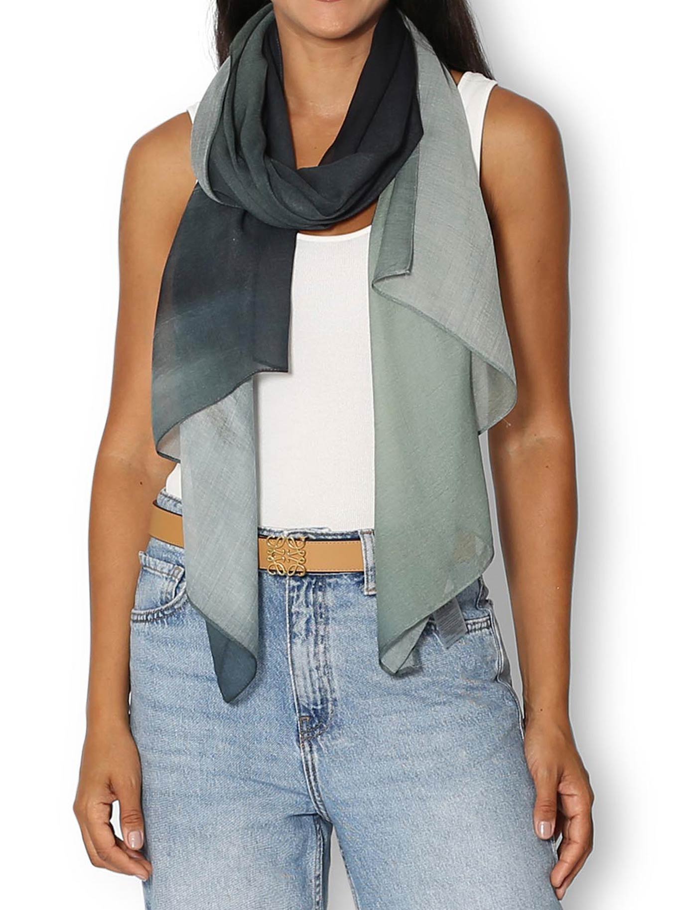 Image of Scarves & Shawls. Product name - The Artists Label Wash Of Memories Silk Scarf in Print colour by brand - The Artist Label
