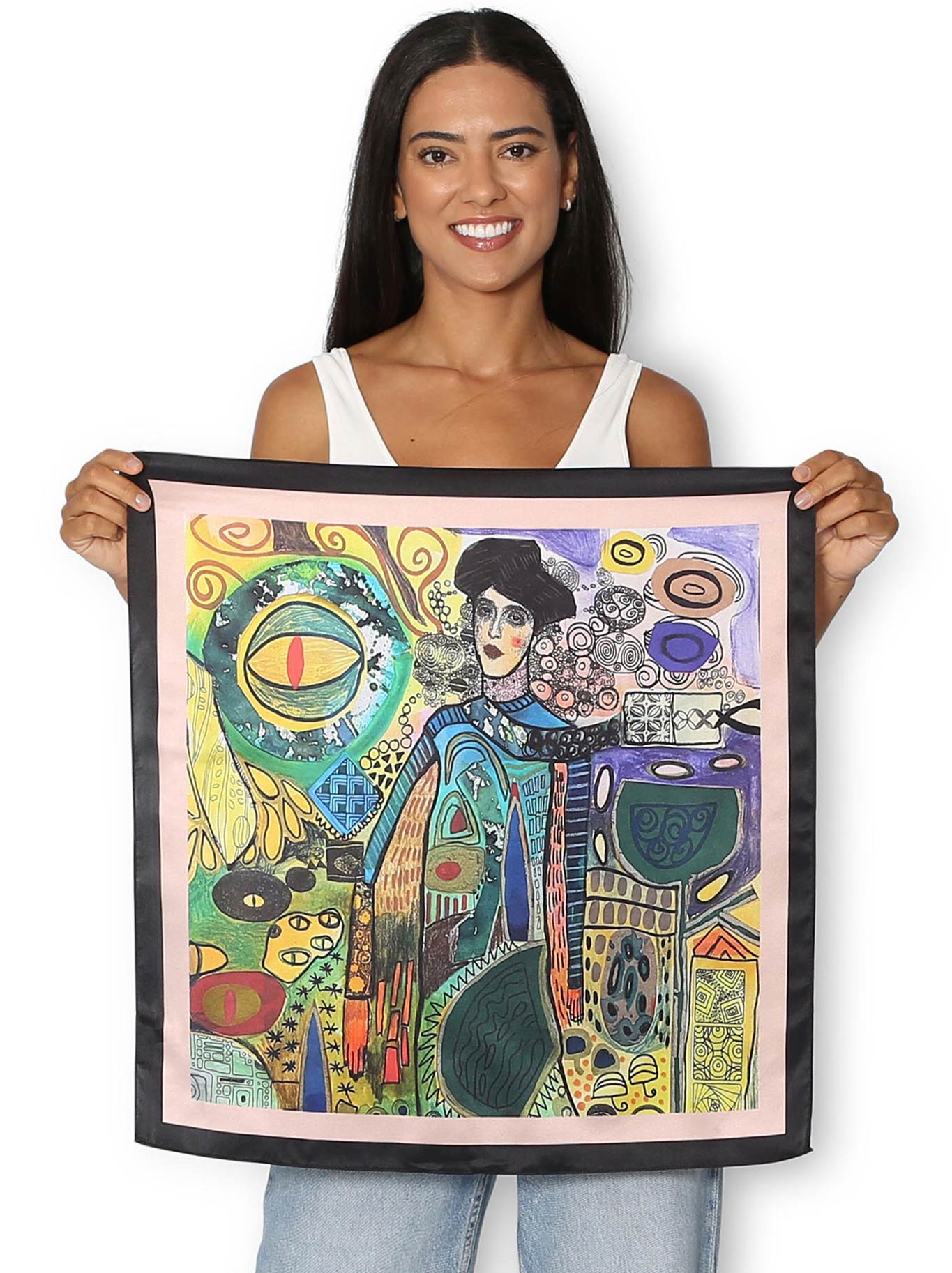 THE ARTISTS LABEL LADY KLIMT SILK SQUARE SCARF (Print)