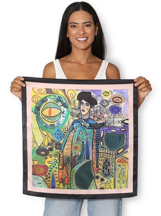 The Artists Label Lady Klimt Silk Square Scarf (Print)