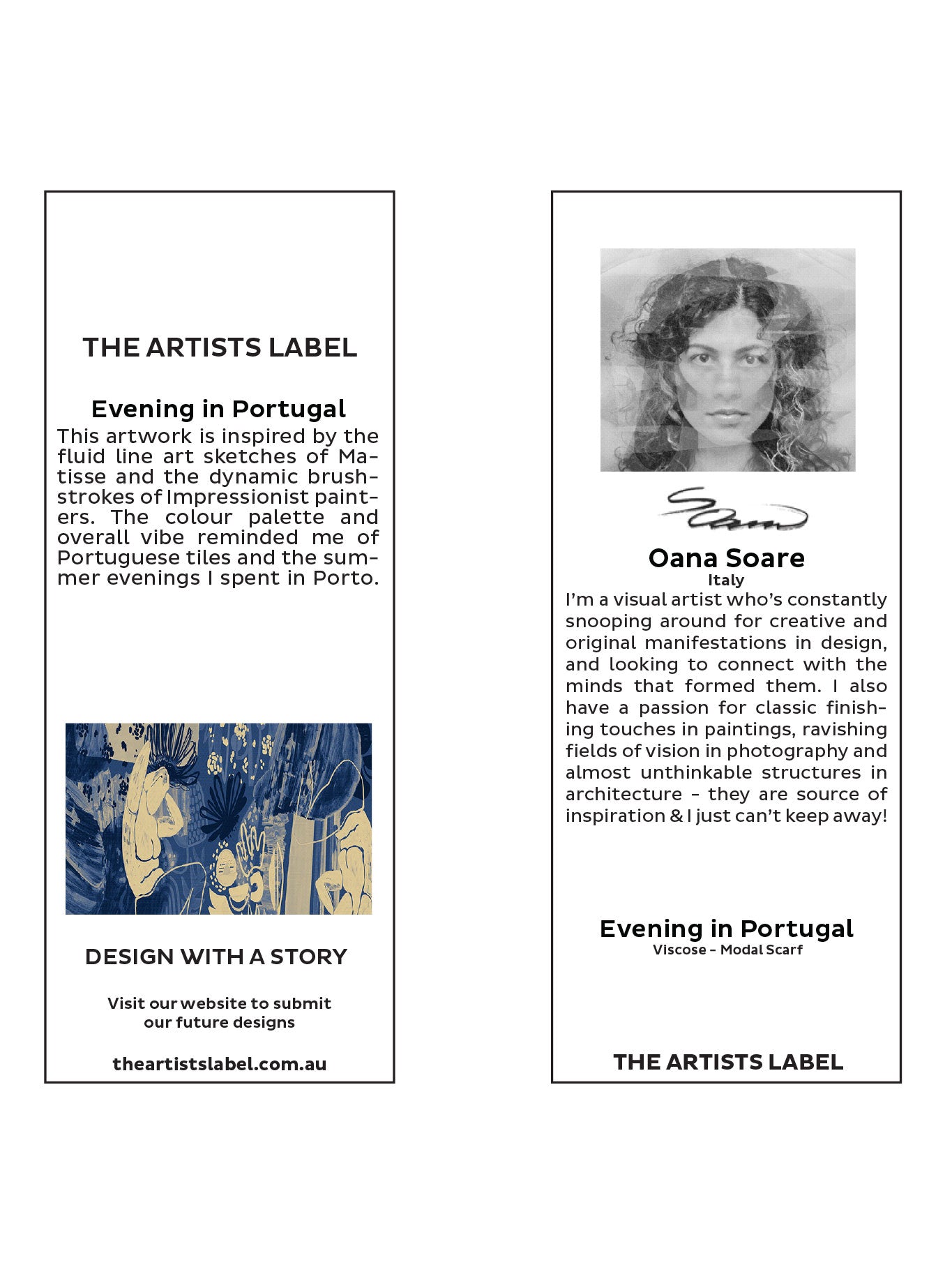 THE ARTISTS LABEL EVENING IN PORTUGAL SCARF (Print)