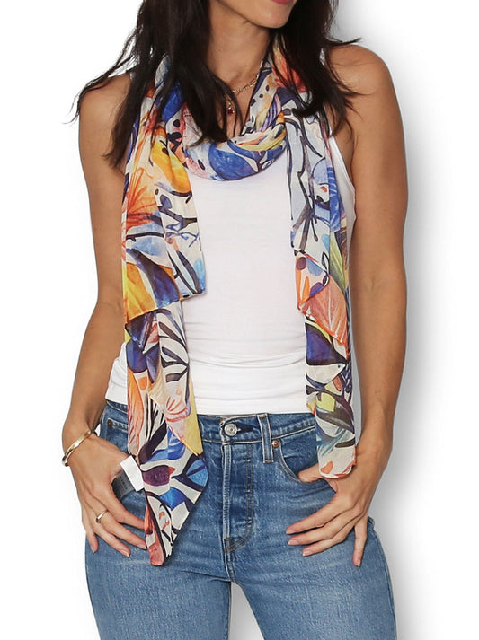 Image of Scarves & Shawls. Productname: The Artists Label Windswept Botanica Scarf in Print colour by brand - The Artist Label