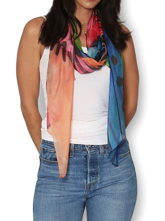 Image of Scarves & Shawls. Product name - THE ARTISTS LABEL SENSATION SILK SCARF in Print colour by brand - The Artist Label