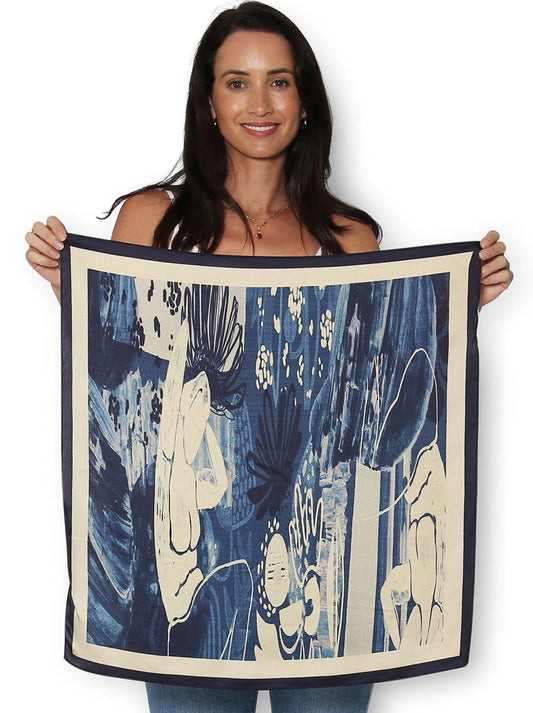The Artists Label Evening In Portugal Silk Square Scarf (Print)