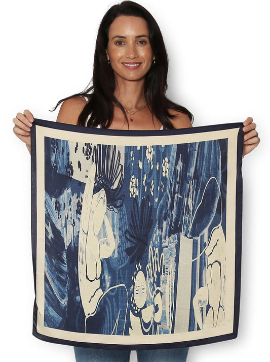 The Artists Label Evening In Portugal Silk Square Scarf (Print)