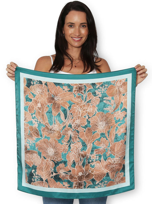 THE ARTISTS LABEL ORCHID INK SILK SQUARE SCARF (Print)