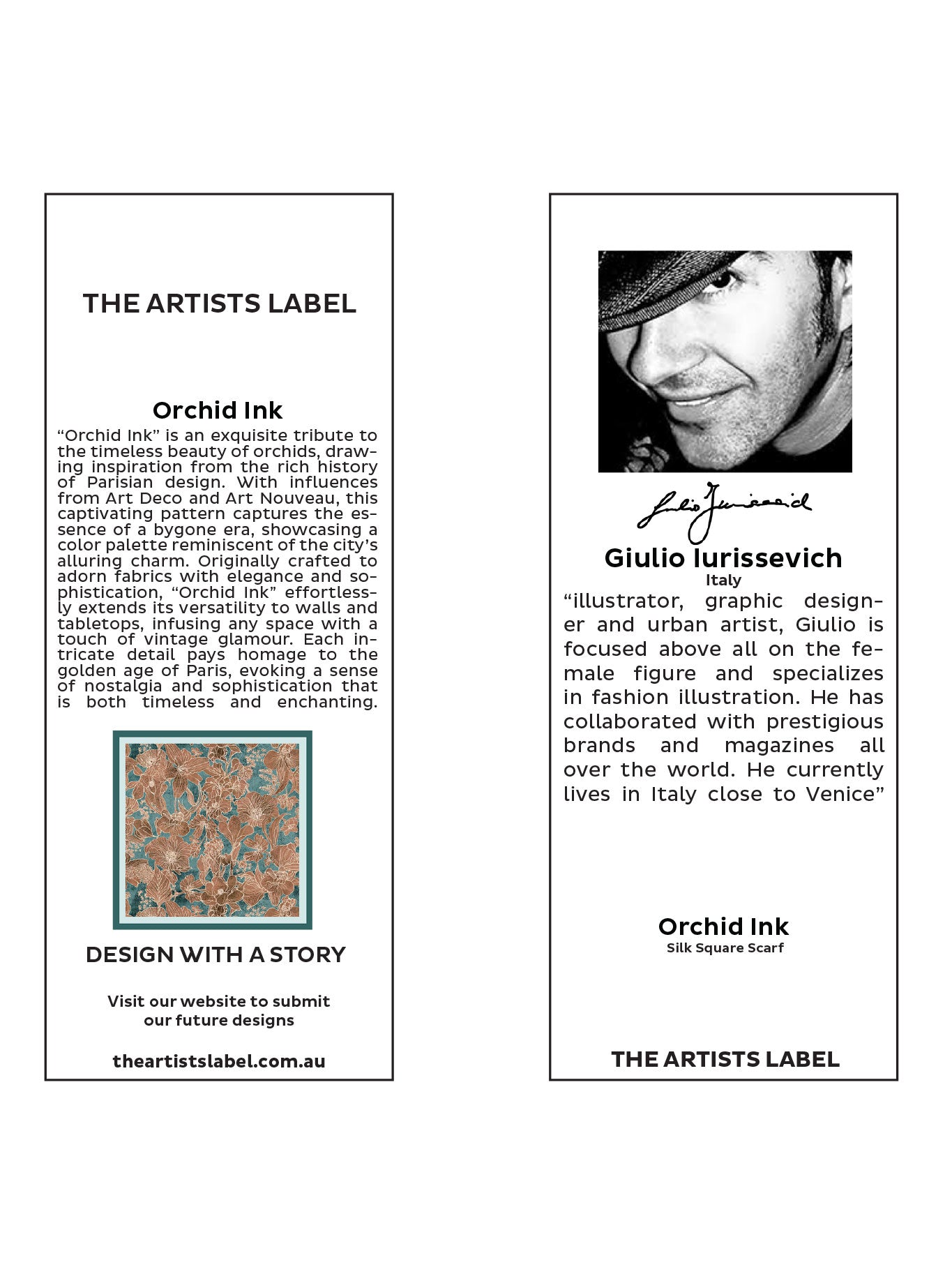 THE ARTISTS LABEL ORCHID INK SILK SQUARE SCARF (Print)