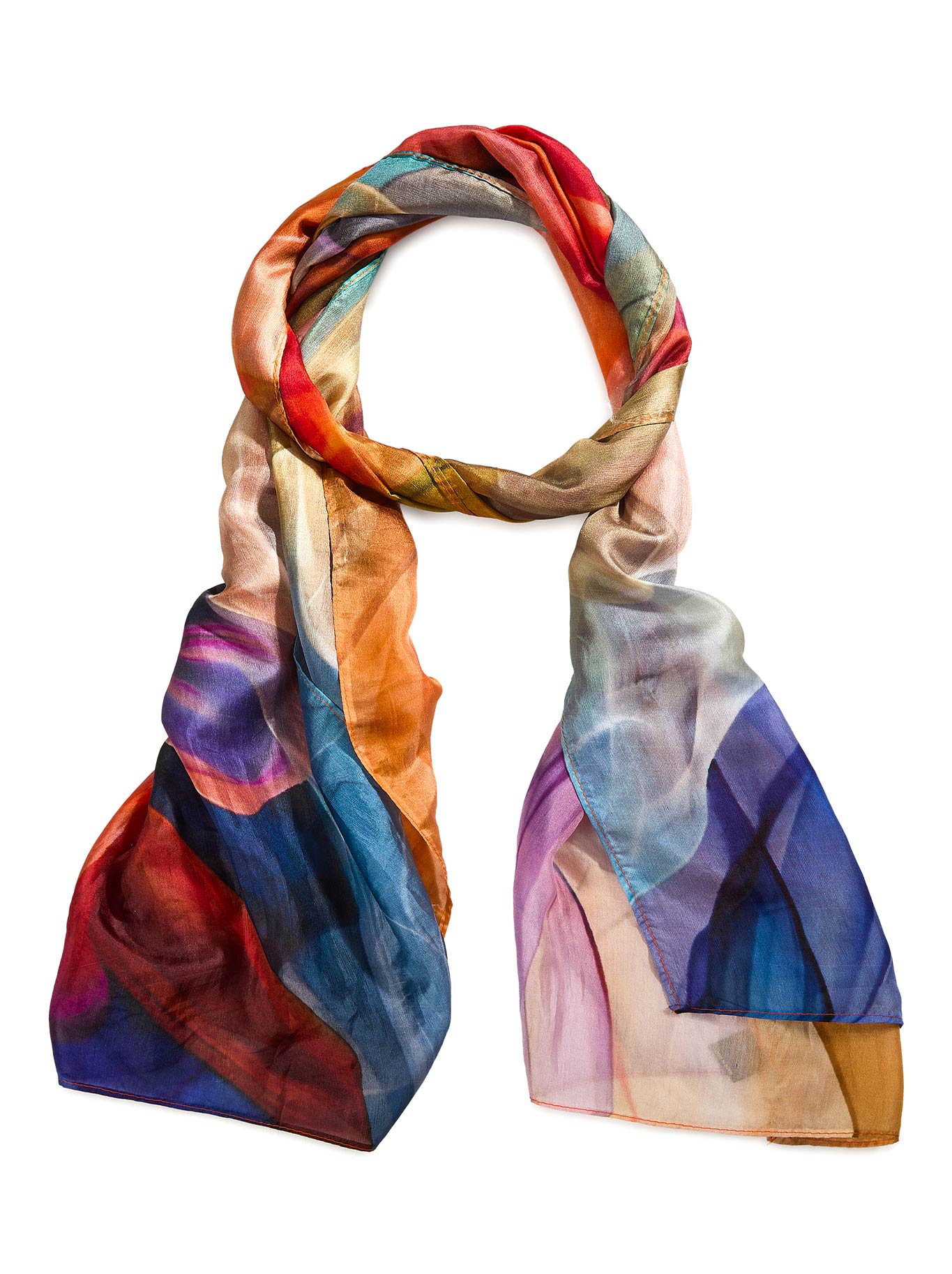 Image of Scarves & Shawls. Product name - The Scarf Company Kiara Scarf in Multi Abstract colour by brand - The Scarf Co