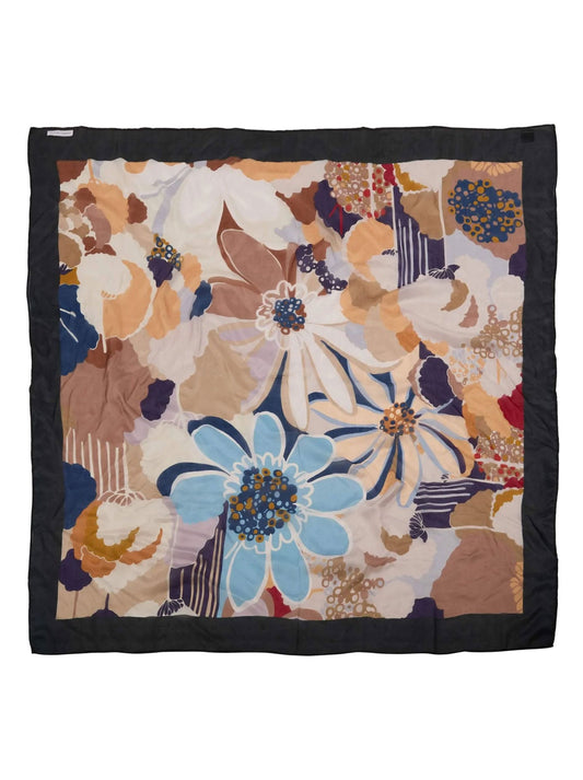 Image of Scarves & Shawls. Productname: The Scarf Company Mirabel Square Silk Scarf in Floral colour by brand - The Scarf Co