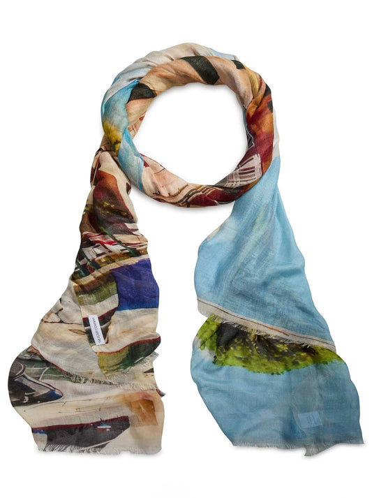 Image of Scarves & Shawls. Productname: THE SCARF COMPANY PORTOFINO HARBOUR LIGHTS LUXE SCARF in Print colour by brand - The Scarf Co