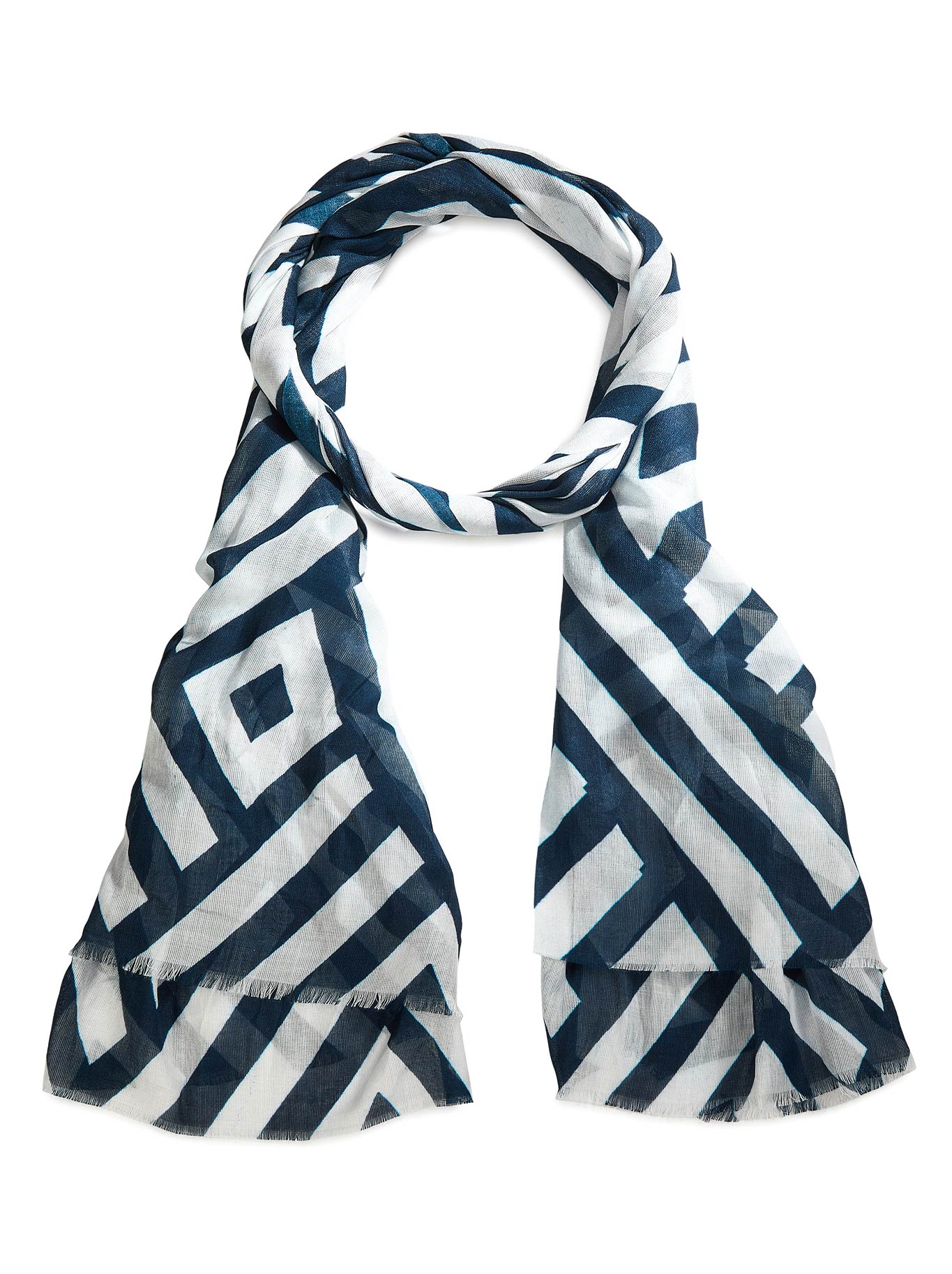 Image of Scarves & Shawls. Product name - The Scarf Company Valencia Scarf in Geometric colour by brand - The Scarf Co