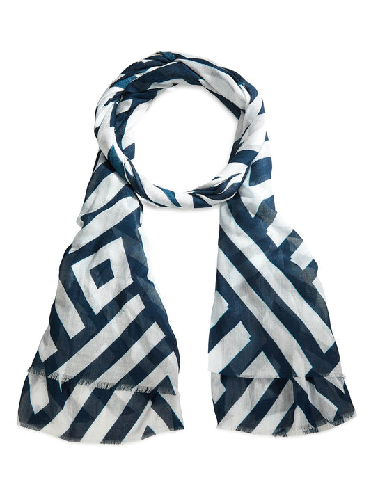 Image of Scarves & Shawls. Product name - The Scarf Company Valencia Scarf in Geometric colour by brand - The Scarf Co