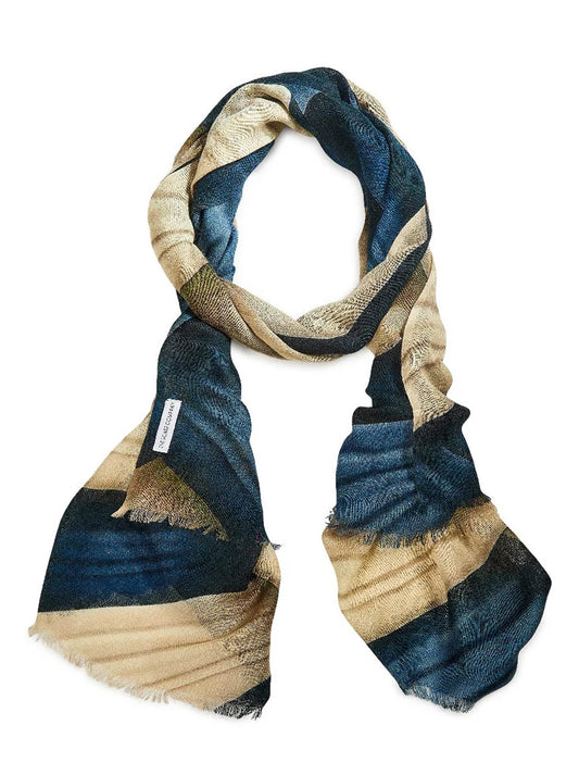 Image of Scarves & Shawls. Product name - The Scarf Company Agnesa Wool Scarf in Geometric colour by brand - The Scarf Co