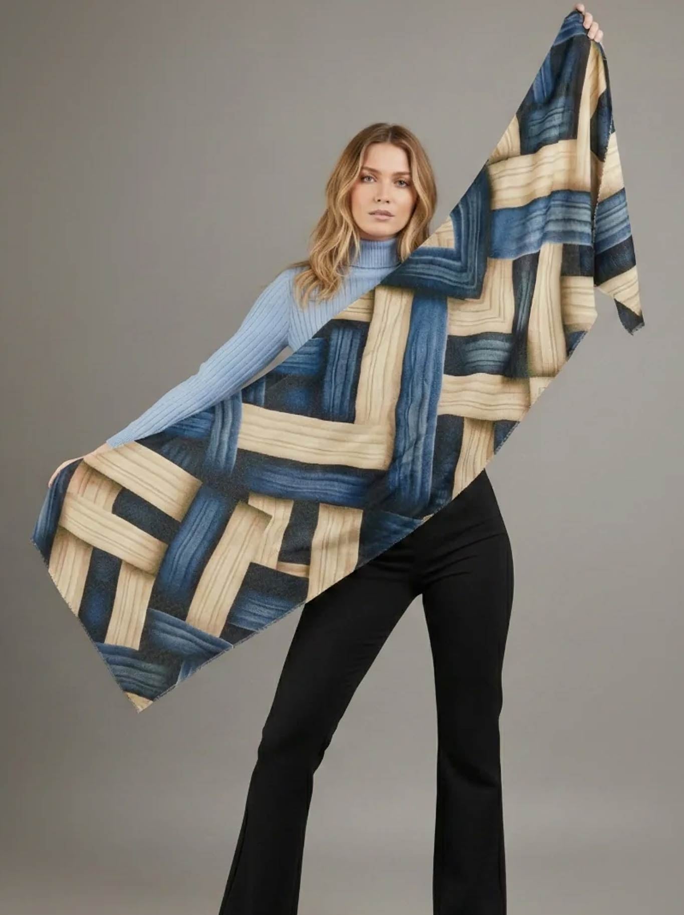 THE SCARF COMPANY AGNESA WOOL SCARF (Geometric)