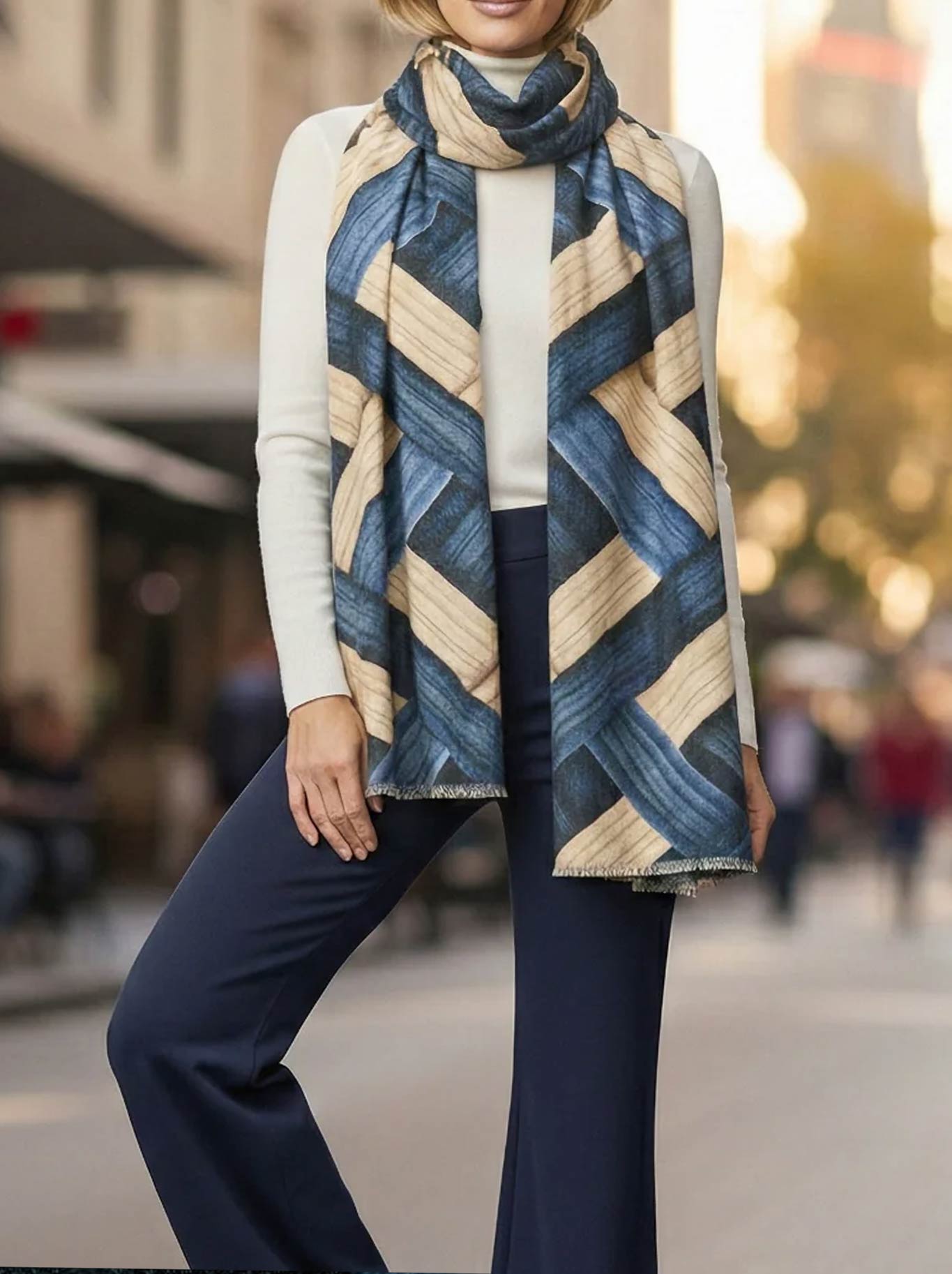 THE SCARF COMPANY AGNESA WOOL SCARF (Geometric)