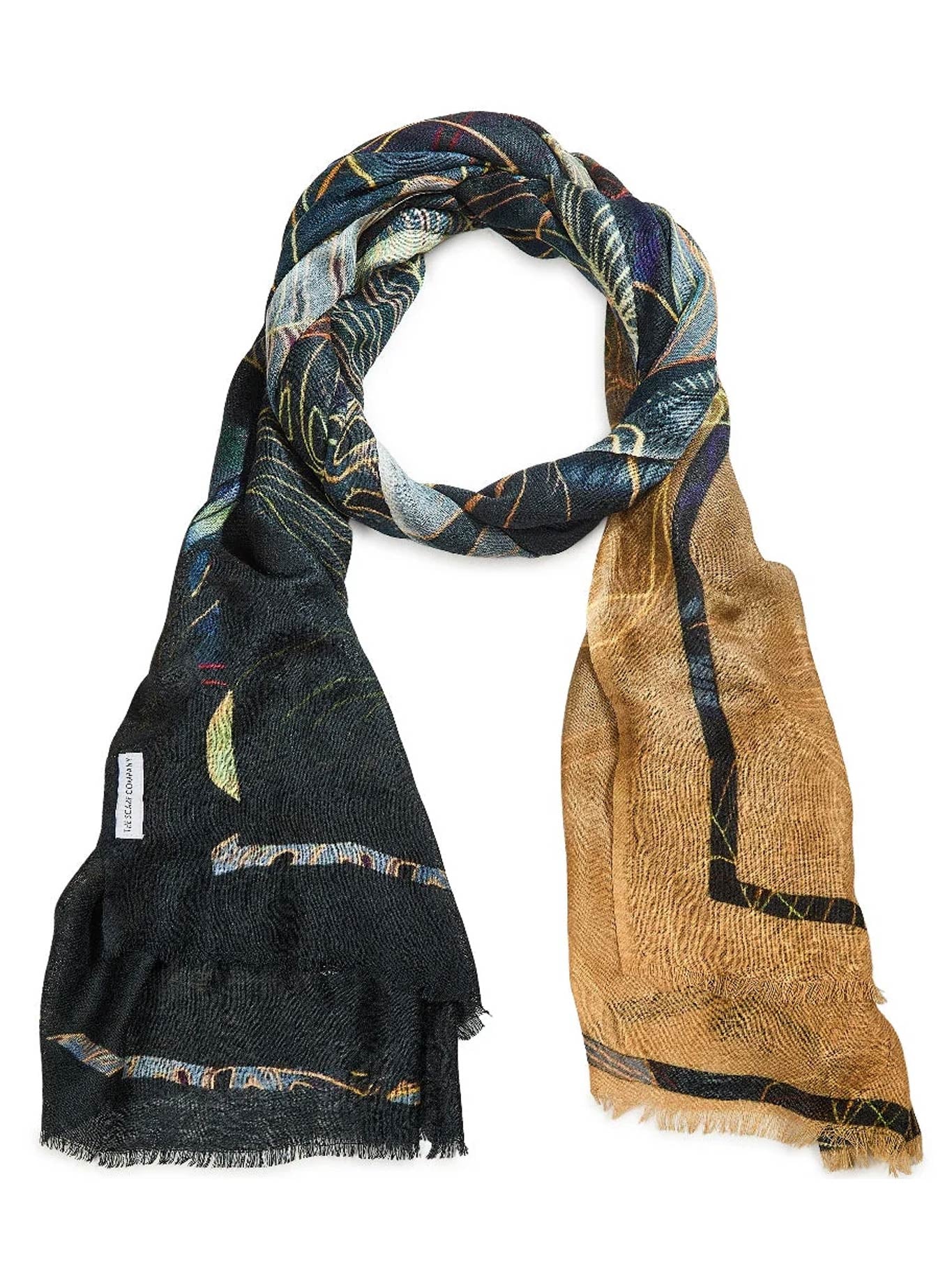 Image of Scarves & Shawls. Product name - The Scarf Company Bess Wool Scarf in Floral colour by brand - The Scarf Co