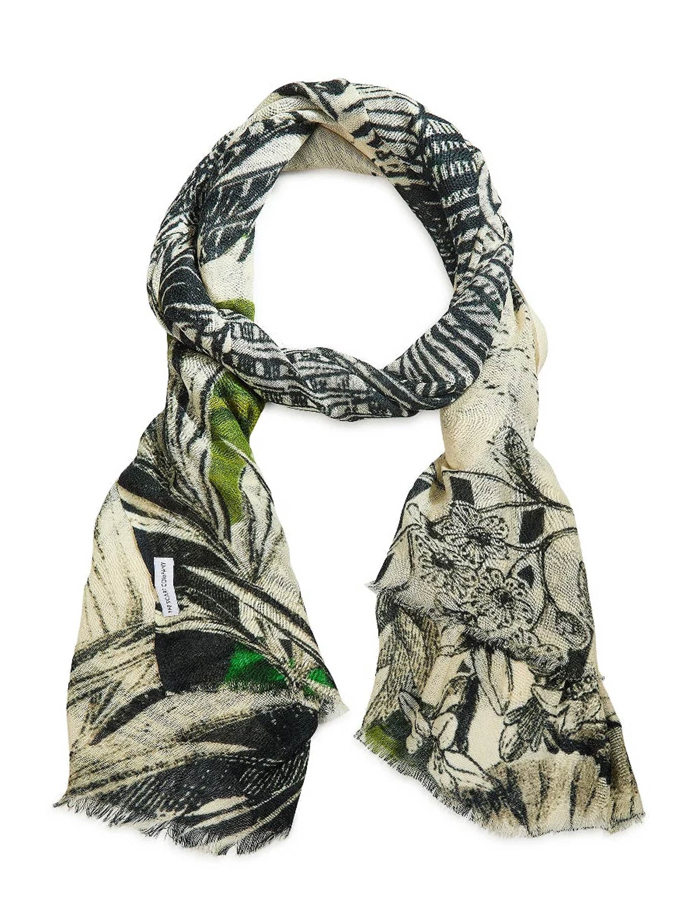Image of Scarves & Shawls. Product name - The Scarf Company Devon Wool Scarf in Black White colour by brand - The Scarf Co