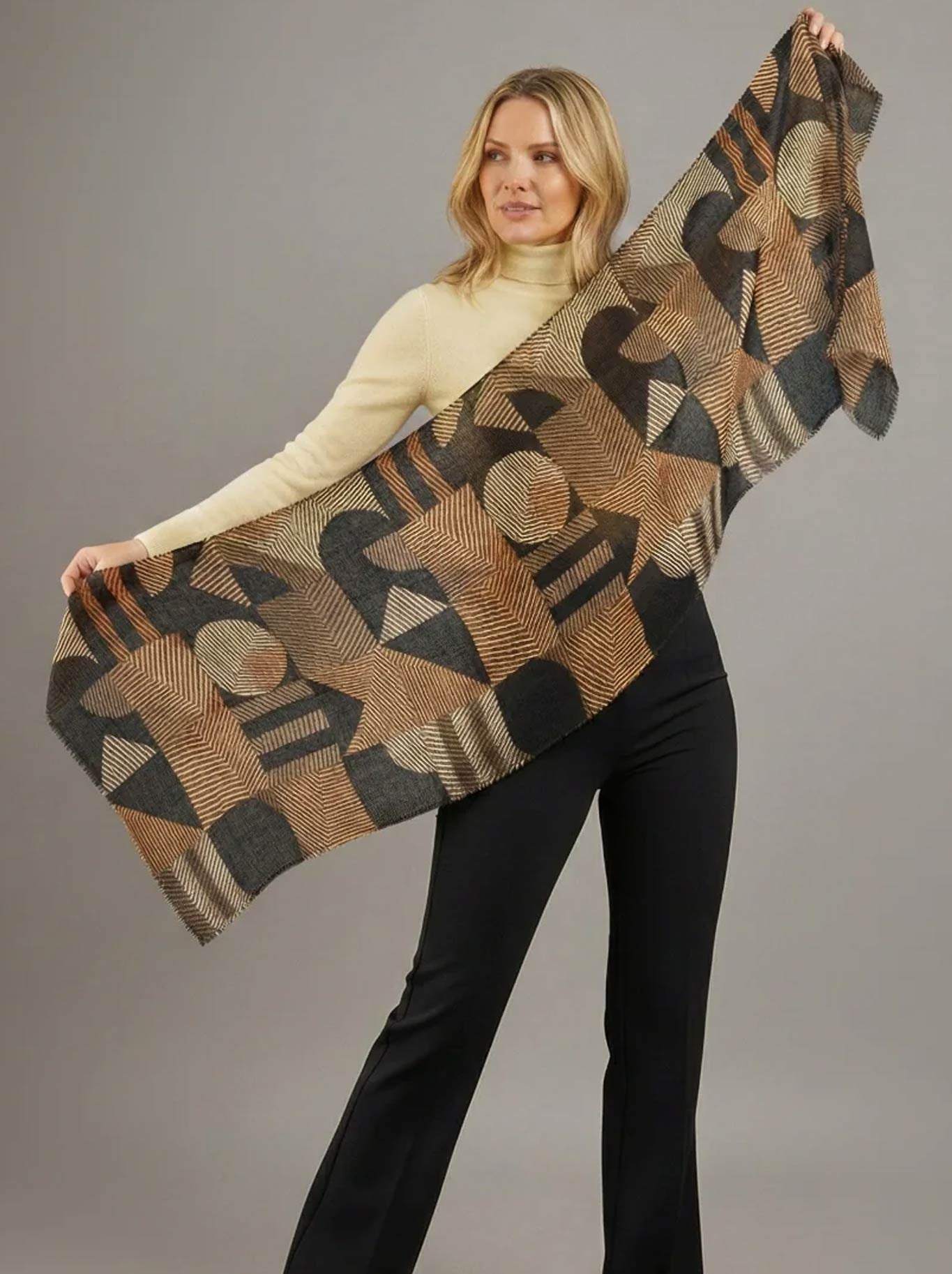 THE SCARF COMPANY FRANCES WOOL SCARF (Geometric)