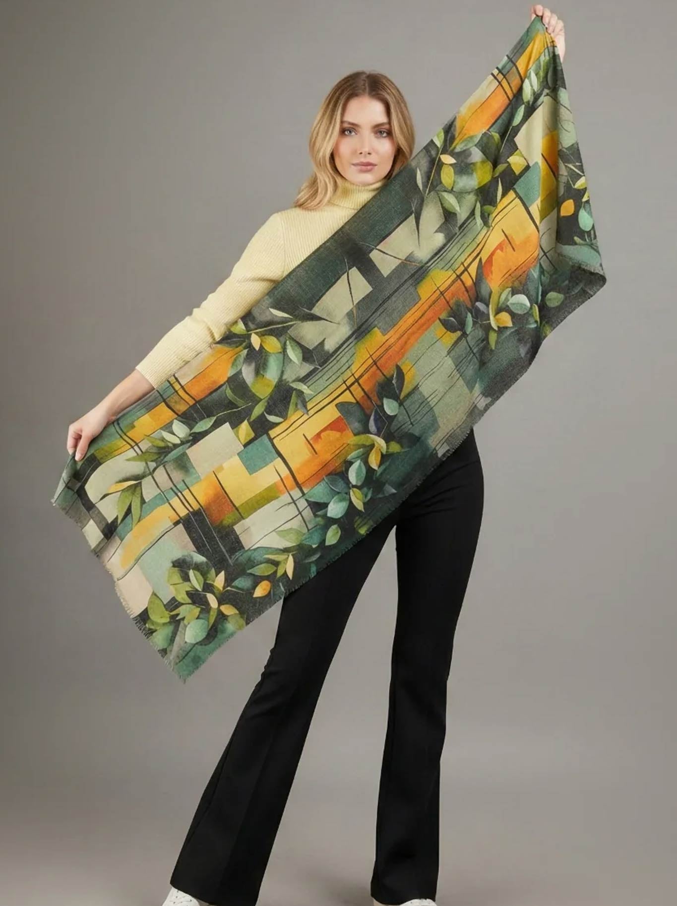 THE SCARF COMPANY GEORGINA WOOL SCARF (Floral)