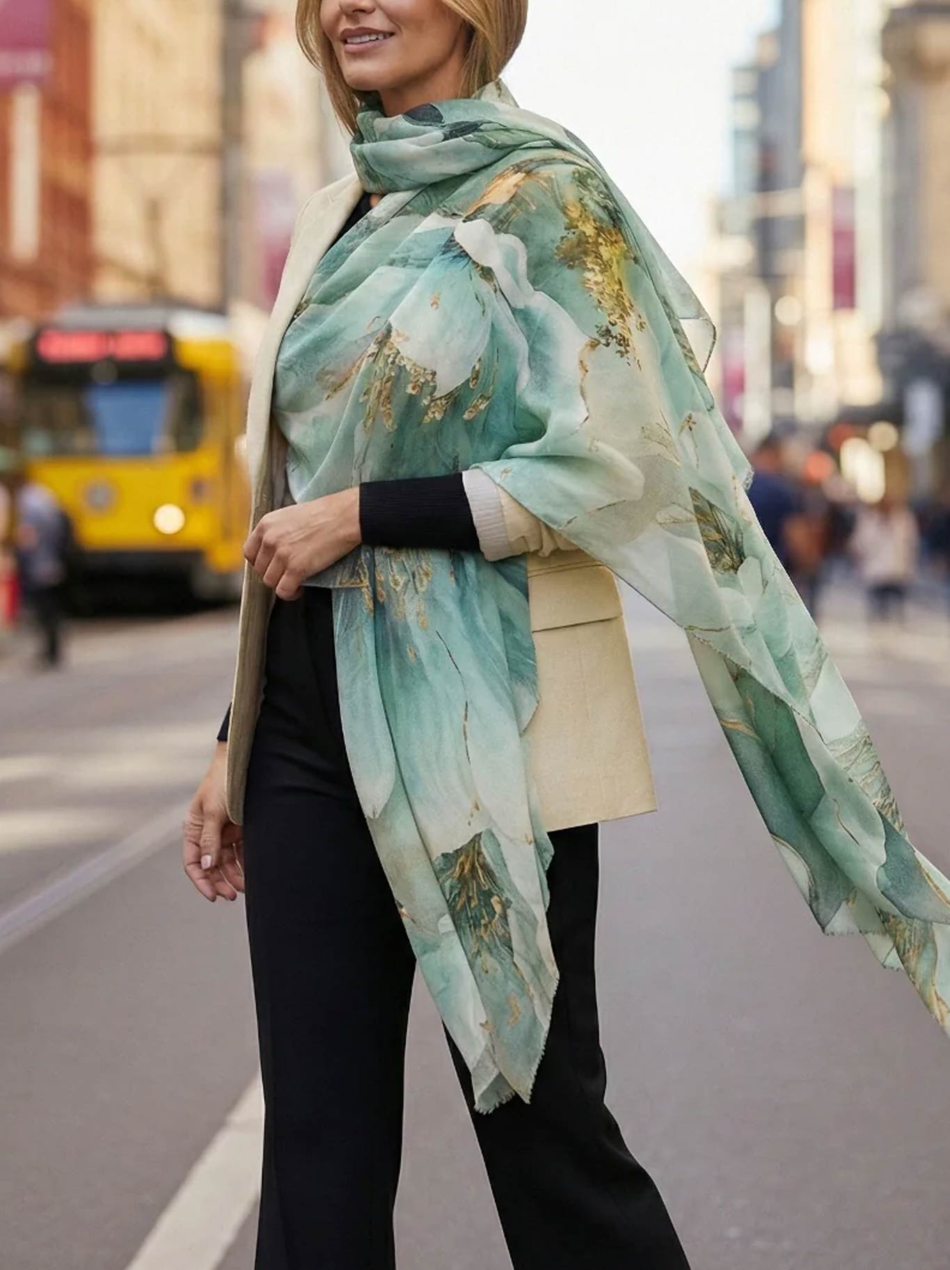 The Scarf Company Ingrid Wool Scarf (Floral)
