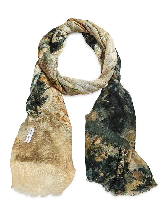 Image of Scarves & Shawls. Product name - The Scarf Company Melina Wool Scarf in Floral colour by brand - The Scarf Co