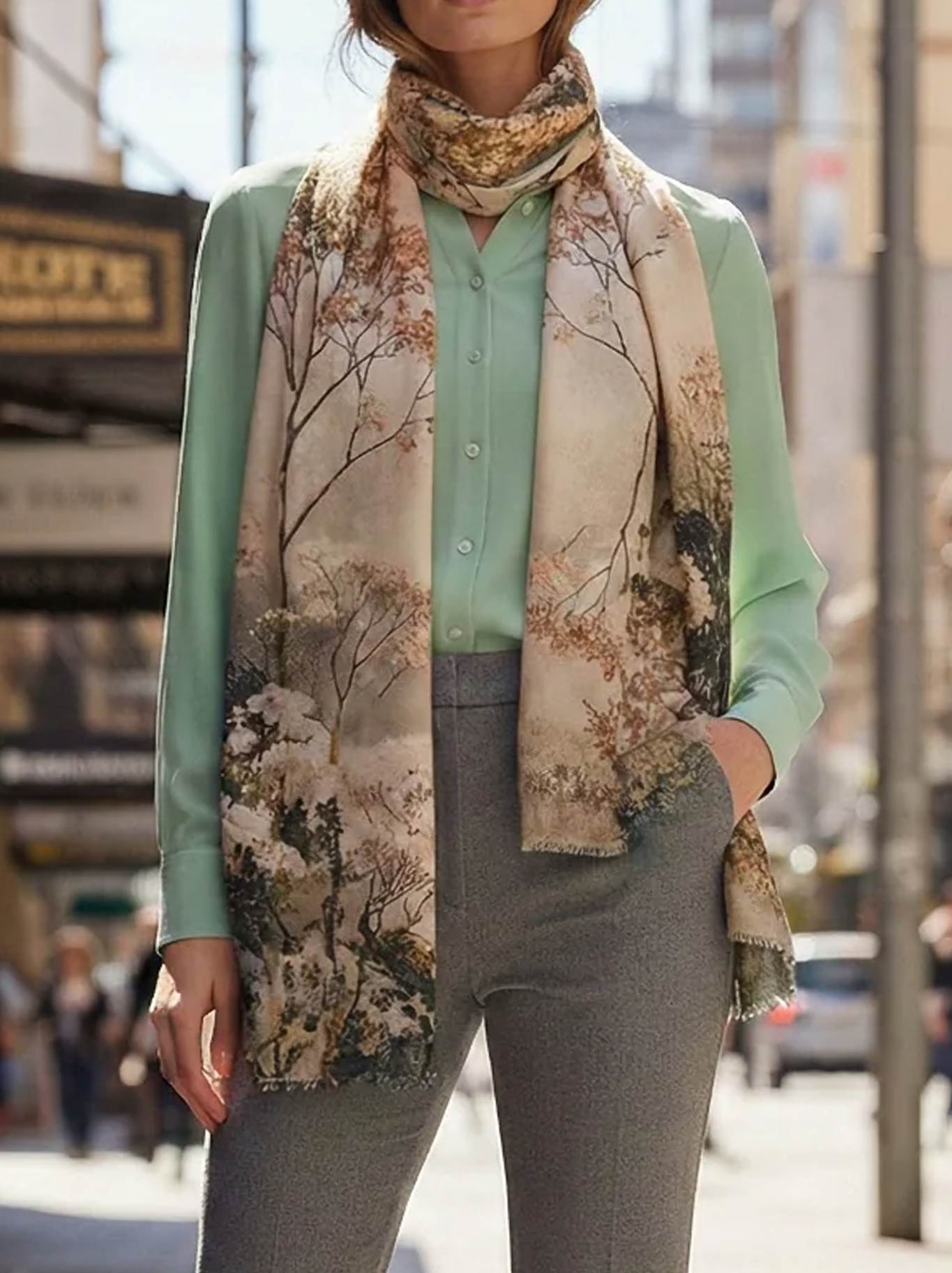 THE SCARF COMPANY MELINA WOOL SCARF (Floral)