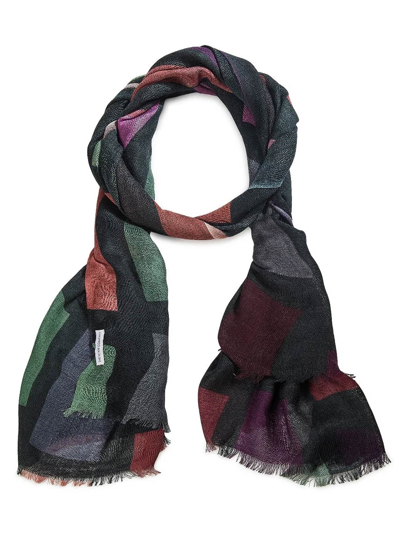 Image of Scarves & Shawls. Product name - The Scarf Company Simone Wool Scarf in Geometric colour by brand - The Scarf Co