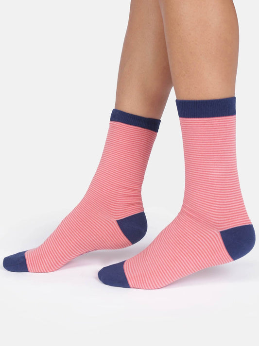 Thought Modal Stripe Crew Socks (Blossom)