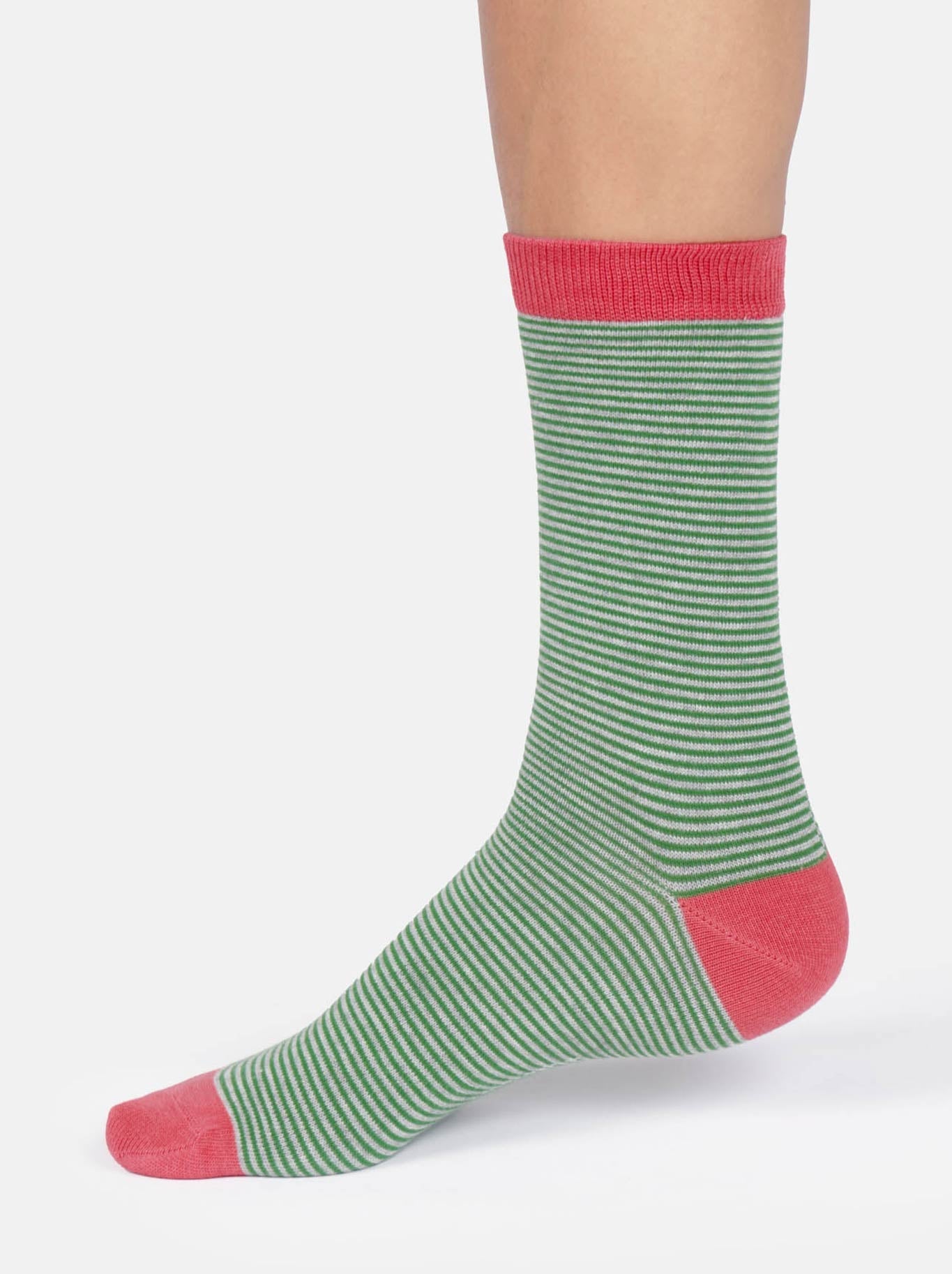 Thought Modal Stripe Crew Socks (Blossom)