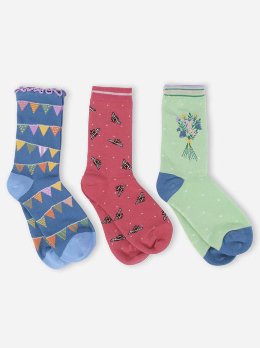 Thought 3 Pack Bamboo Socks Gift Box (Multi)