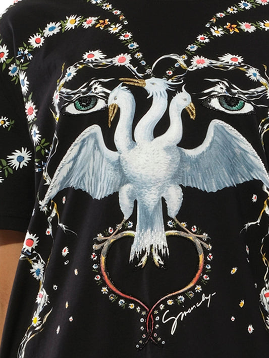 GIVENCHY Three Bird Embroidered T-Shirt (Black)