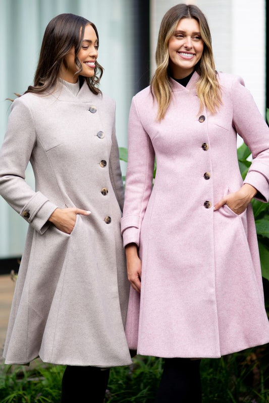 ZENITH FIT AND FLARE COAT (Rose Pink)