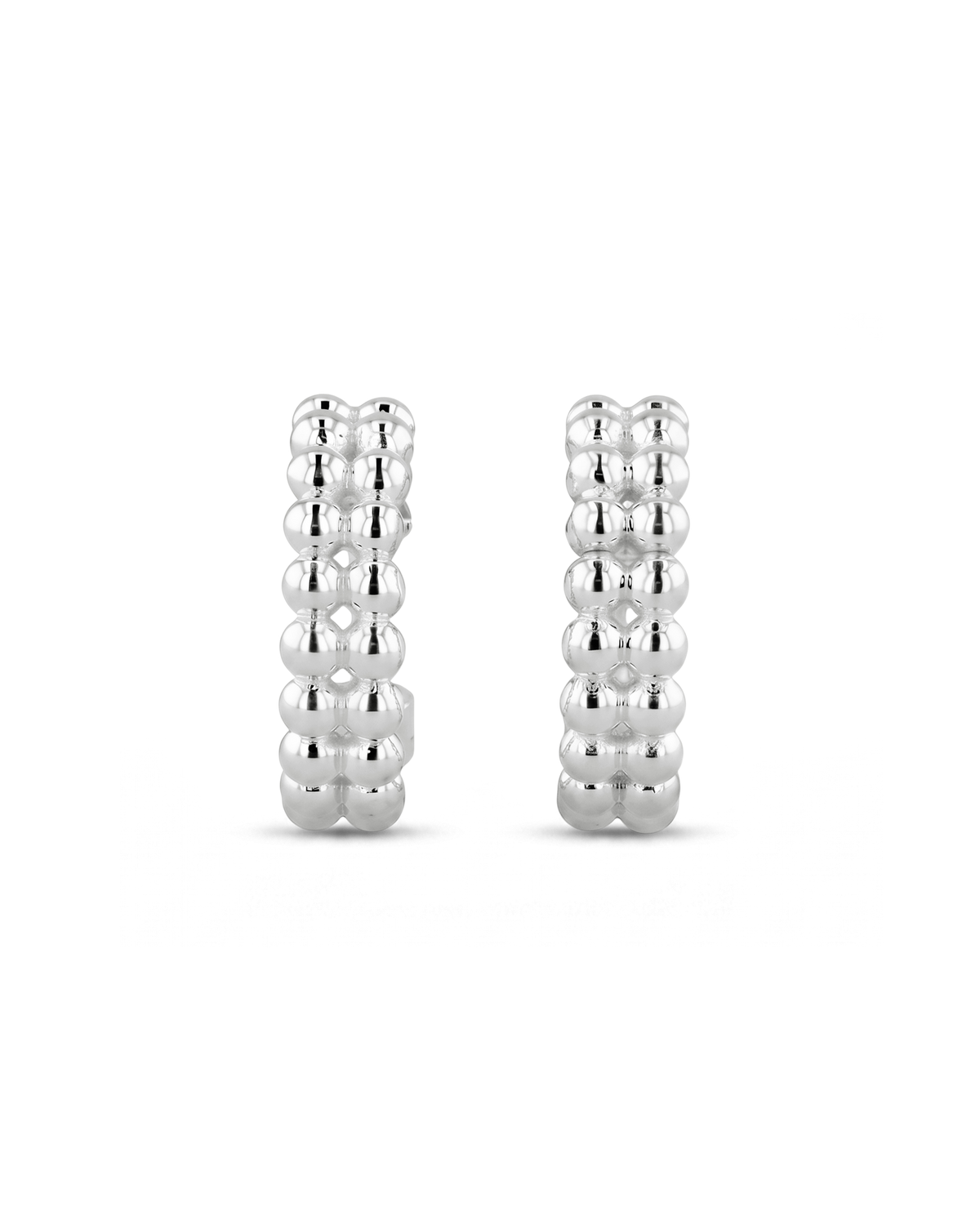 LAVANA Tiny Pebbles Silver Hoop Earrings