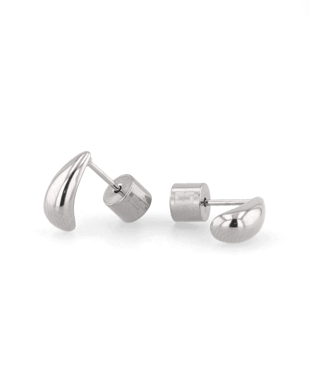 Image of Earrings. Product name - Tiny Raindrop Silver Stud Earrings in colour by brand - LAVANA