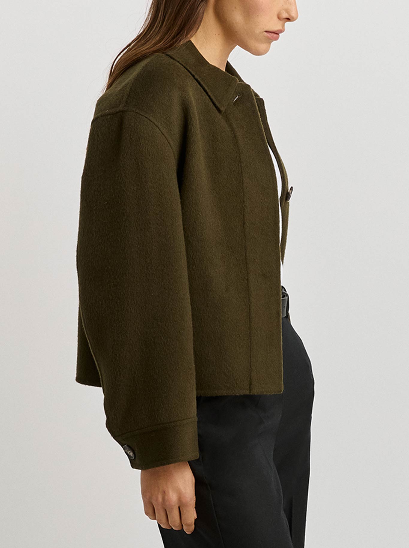 TOORALLIE BUTTON FRONT WOOL JACKET (Kale)