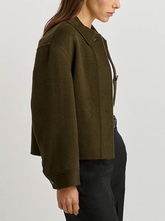 TOORALLIE BUTTON FRONT WOOL JACKET (Kale)