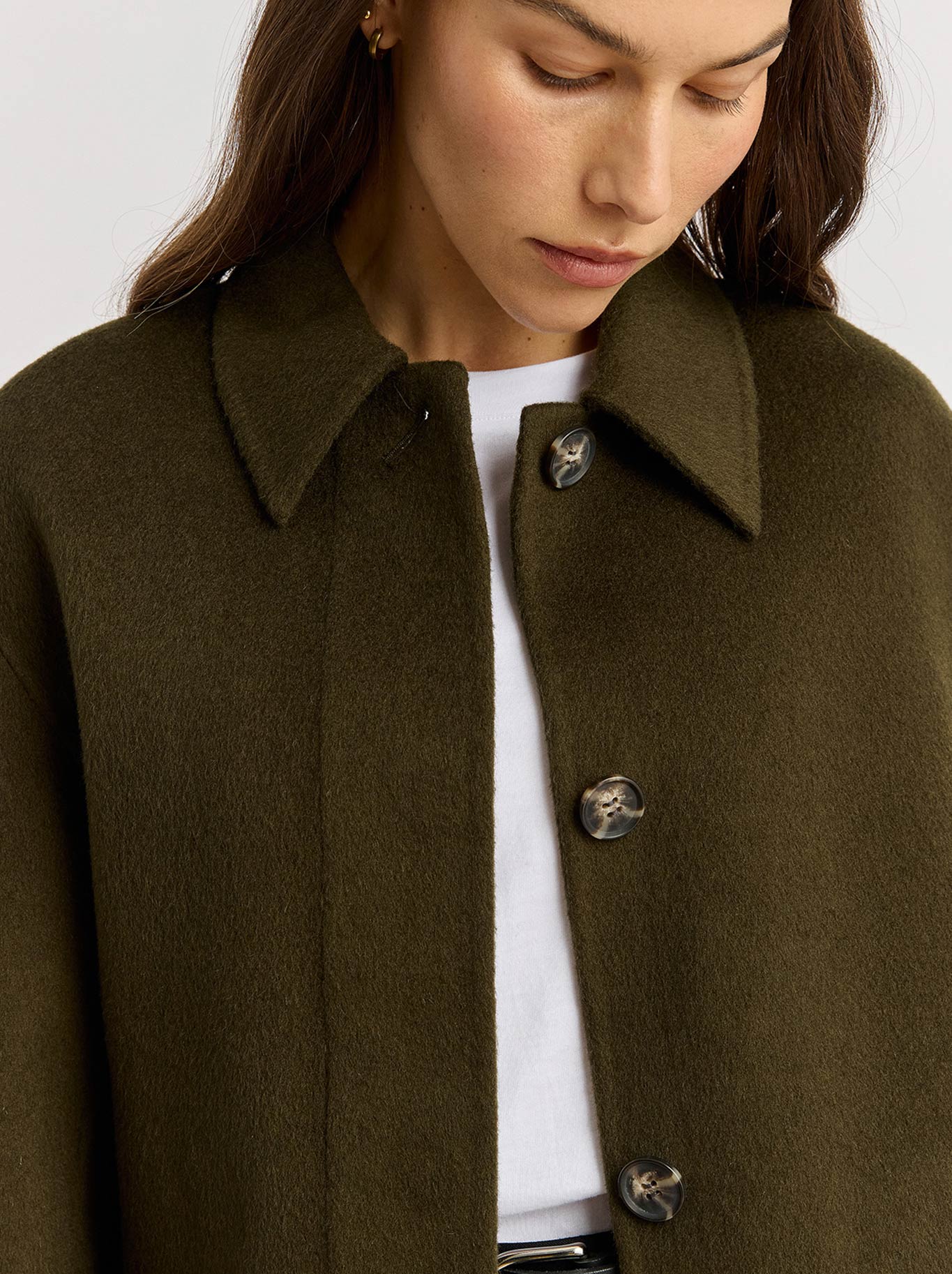 TOORALLIE BUTTON FRONT WOOL JACKET (Kale)