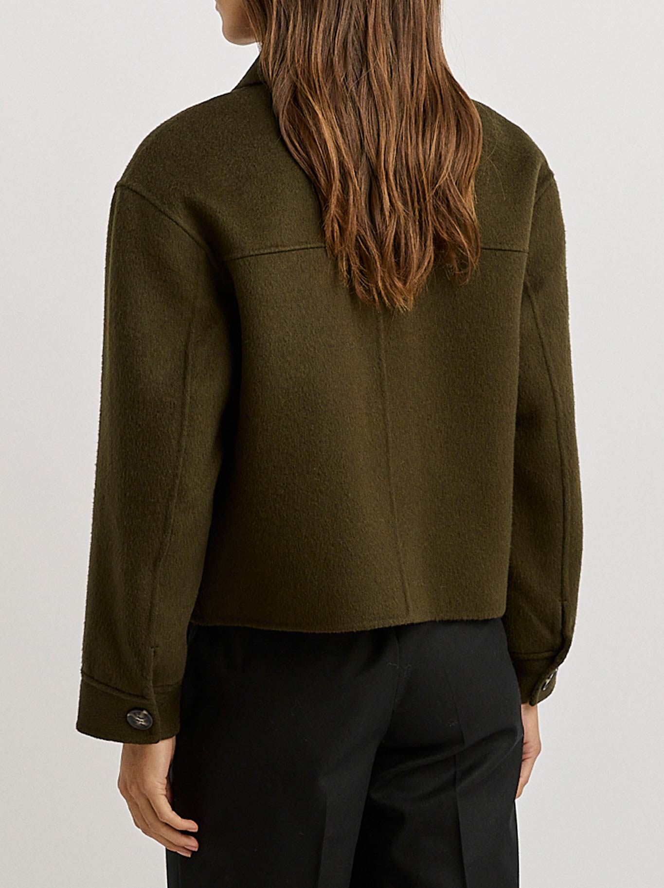 TOORALLIE BUTTON FRONT WOOL JACKET (Kale)