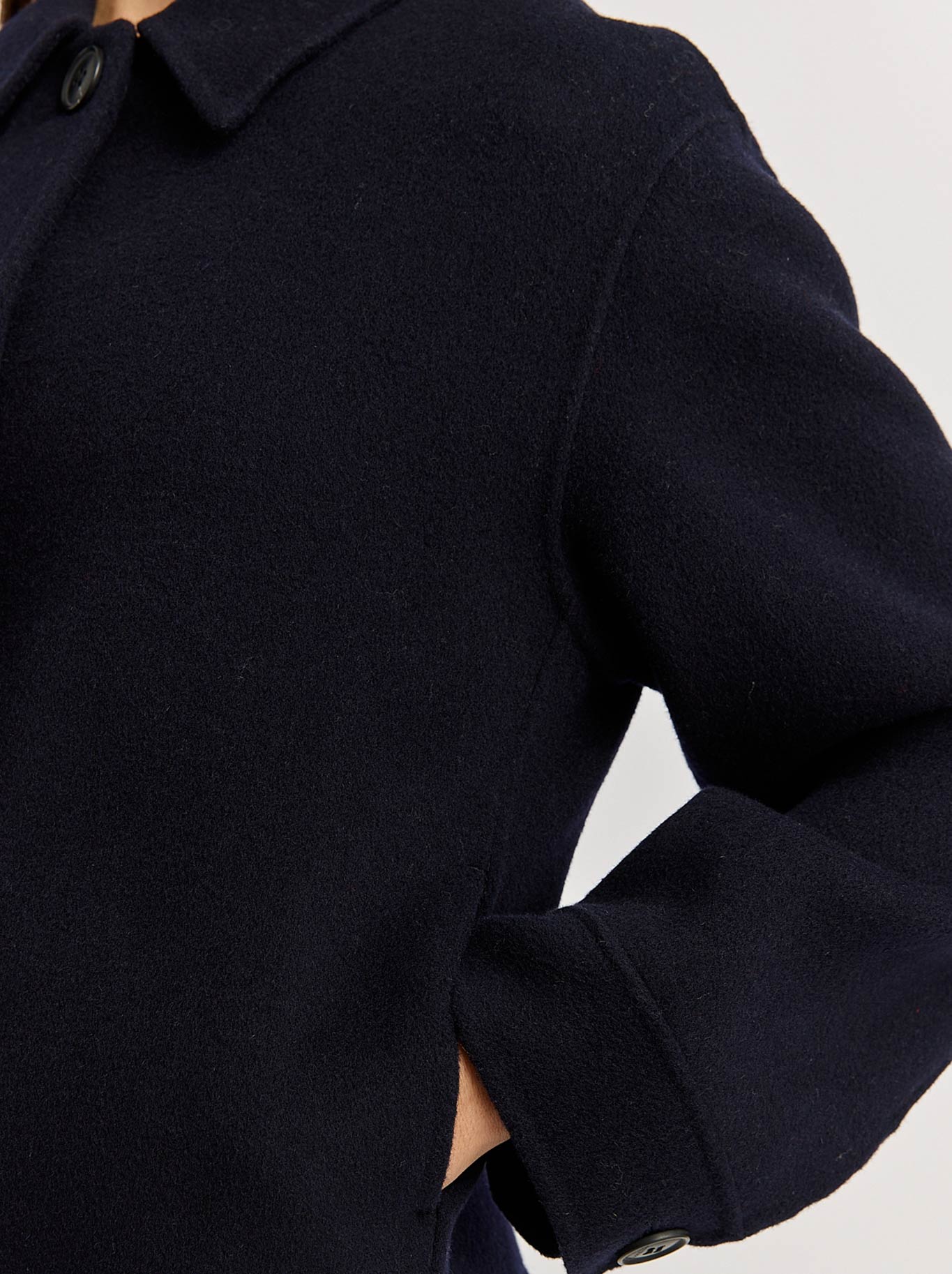 Toorallie Button Front Wool Jacket (Navy)